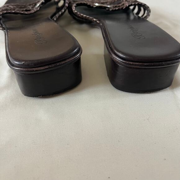 Y2K 2000s Brown Slip On Woven Sandal Sz 7 Boho Forest Fairy Grunge - Picture 3 of 6